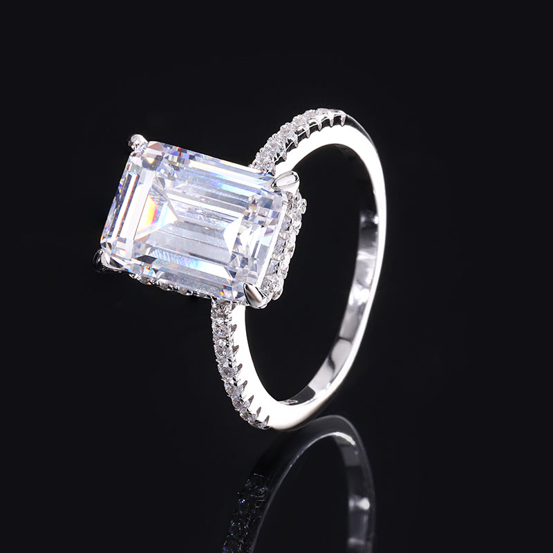 Elegant Cut Blue Zircon Ring for Women - Copper Band with Cubic Zirconia Accents, Timeless Statement Jewelry-Y411