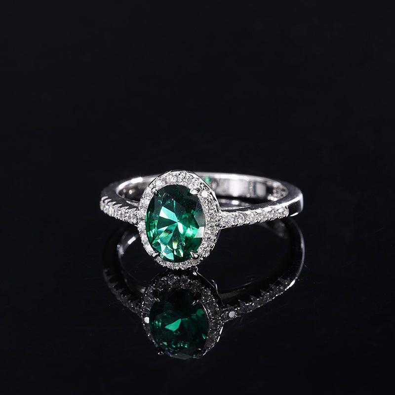 Elegant Oval-Cut Colored Cubic Zirconia Ring for Women – 4 Styles (Sapphire Blue, Ruby Red, Paraiba Green, Emerald Green) with Copper Alloy Setting