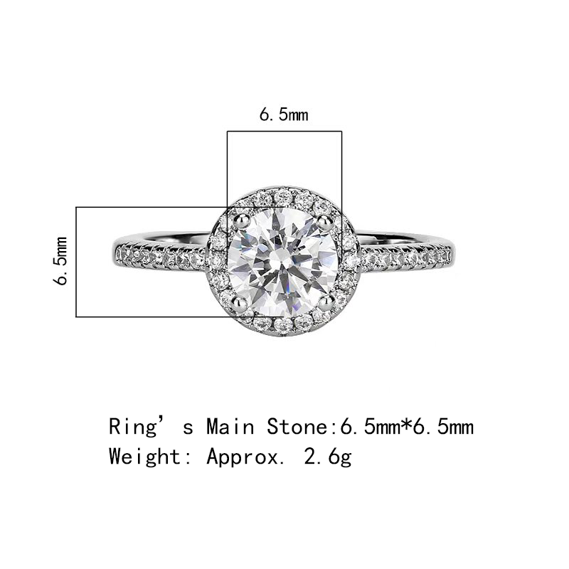 Elegant Halo Zircon Engagement Ring for Women – Copper Band, Brilliant Round Cut Stone