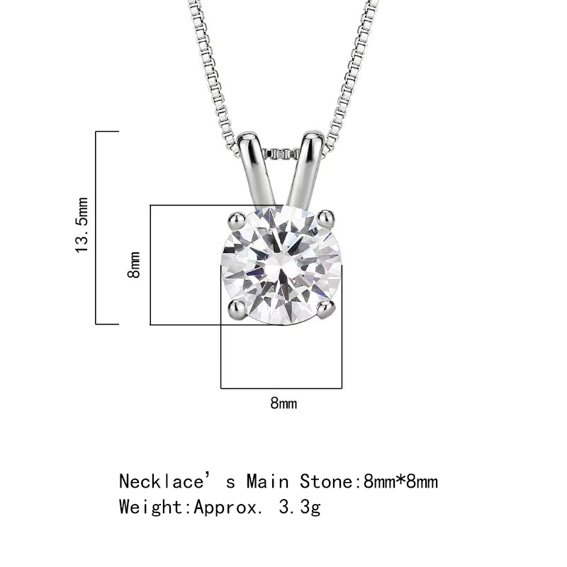 Elegant Round Cubic Zirconia Pendant Necklace for Women – Copper Chain with Solitaire Design